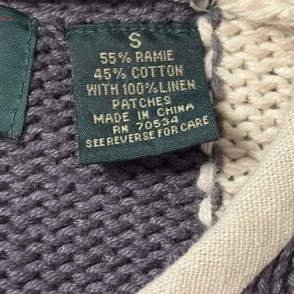 VTG Orvis Women's Patchwork Leaf Knit Grandma Sweater Button Front Cottagecore S - Picture 10 of 16